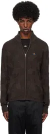 Vivienne Westwood Brown Fisherman Zip-up Sweater In Aw24-d401