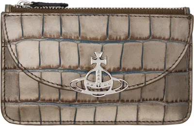 Vivienne Westwood Brown Half Moon Card Holder In Ss25-d405