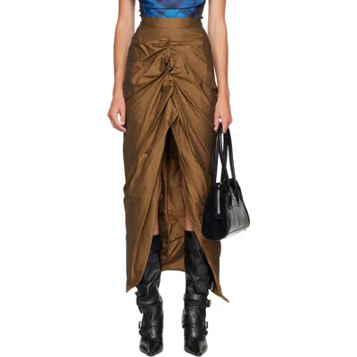 Vivienne Westwood Brown Long Panther Maxi Skirt In Multi