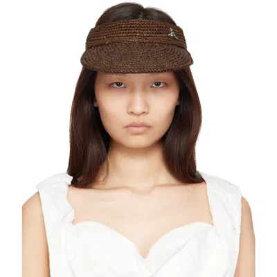 Vivienne Westwood Brown Raffia Visor