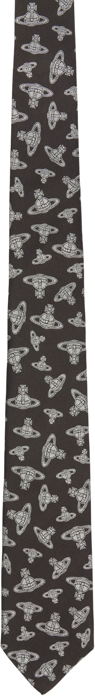 Vivienne Westwood Brown Silk Tie In Multi