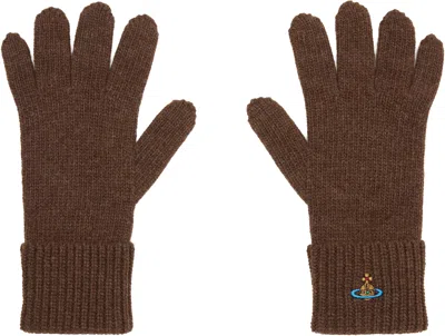 Vivienne Westwood Brown Sporty Gloves