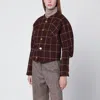 Vivienne Westwood Tartan Wool Cropped Jacket With Long Sleeves In Brown