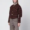 Vivienne Westwood Tartan Wool Cropped Jacket With Long Sleeves In Burgundy