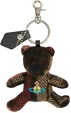 Vivienne Westwood Brown Teddy Bear Keychain In Multi