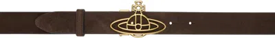 Vivienne Westwood Brown Thin Line Orb Belt In Aw24-d410