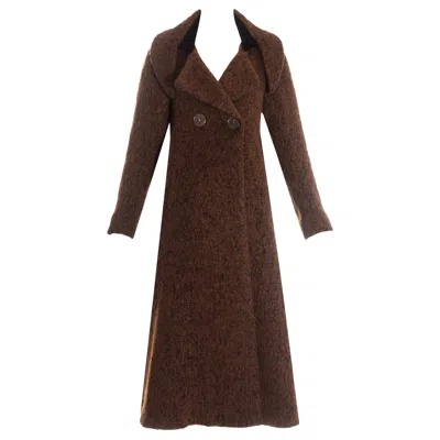 Pre-owned Vivienne Westwood Brown Wool And Velvet Swing Coat, Fw 1990
