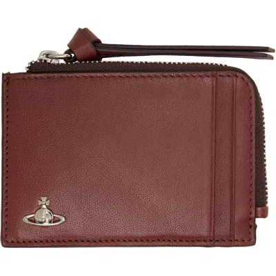 Vivienne Westwood Brown Zip Card Holder In Aw26-d405 Chestnut