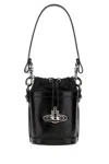 Vivienne Westwood Black Nappa Leather Small Kitty Bucket Bag In Black