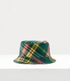 Vivienne Westwood Bucket Hat Recycled Wool Coat Multi L Unisex In Multi