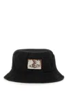 Vivienne Westwood Logo Cotton Bucket Hat In Black