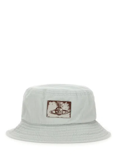 Vivienne Westwood Bucket Hat With Logo Patch In White