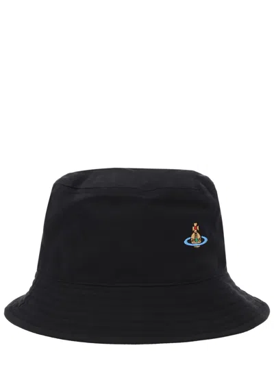 Vivienne Westwood Black Orb Logo Bucket Hat