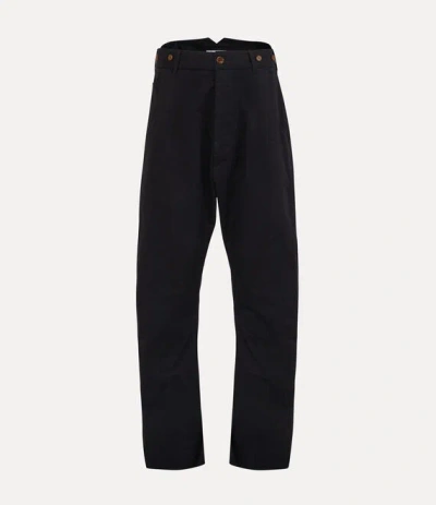 Vivienne Westwood Buckle Back Trousers Cotton Twill Black 54 Men In Brown