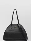 Vivienne Westwood Buckle Leather Shoulder Bag With Curved Silhouette In Black