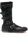 Vivienne Westwood Buckle-strap Leather Boots In Black
