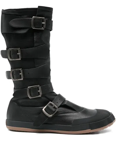 Vivienne Westwood Buckle-strap Leather Boots In Black