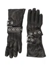 Vivienne Westwood Buckle-strap Leather Gloves In Black