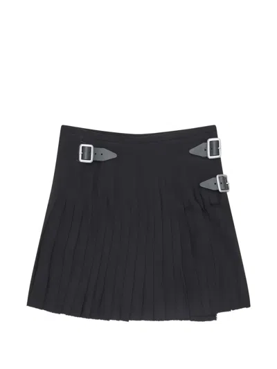 Vivienne Westwood Buckle-fastening Pleated Mini Skirt In Black