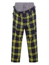 Vivienne Westwood Checkered Trousers Drawstring Button Detail In Yellow