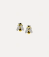 Vivienne Westwood Bumble Bee Earrings Platinum-white-crystal-black-yellow-enamel Platinum-white-crystal-black-yellow-e In Platinum-white-crystal-black-yellow-enamel