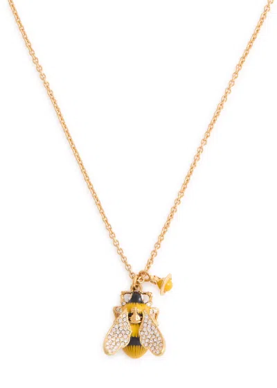 Vivienne Westwood Bumble Bee Embellished Necklace In Gold