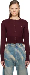 Vivienne Westwood Bea Orb-embellished Button Cardigan In Burgundy
