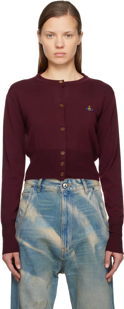 Vivienne Westwood Burgundy Bea Cropped Cardigan