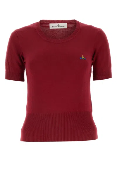 VIVIENNE WESTWOOD BURGUNDY COTTON BLEND BEA SWEATER