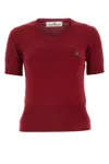 Vivienne Westwood Red Embroidered Logo Sweater In Wine