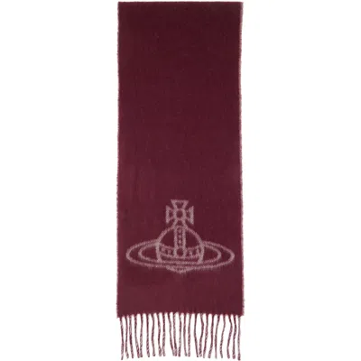 Vivienne Westwood Burgundy Double Face Scarf