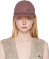 Vivienne Westwood Burgundy Embroidered Cap In J410 Plum