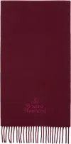 Vivienne Westwood Burgundy Embroidered Scarf