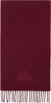 Vivienne Westwood Burgundy Embroidered Scarf In Red