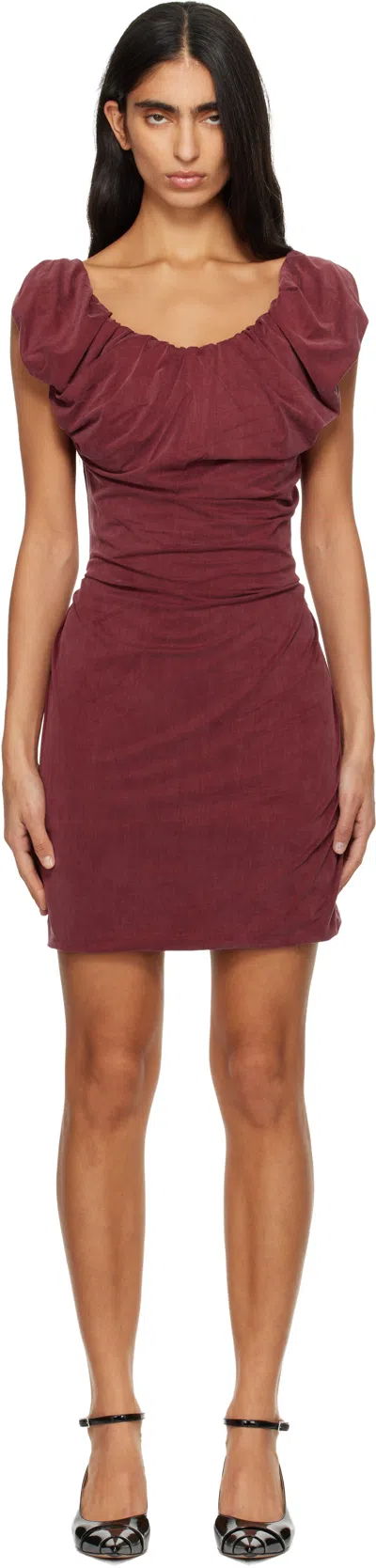 Vivienne Westwood Burgundy Ginnie Amber Jersey Minidress