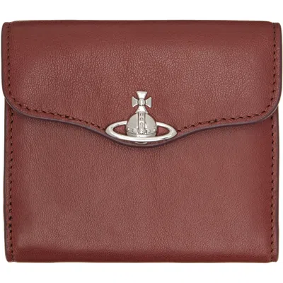 Vivienne Westwood Burgundy Hunter Flap Wallet In Aw26-d405 Chestnut