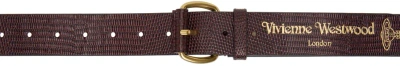 Vivienne Westwood Burgundy Roller Buckle Belt In 233-l004f-i401la