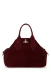 Vivienne Westwood Burgundy Suede Medium Yasmine Handbag In Red