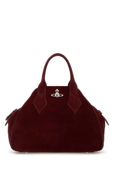Vivienne Westwood Burgundy Suede Medium Yasmine Handbag