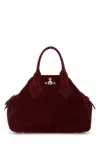 Vivienne Westwood Burgundy Suede Medium Yasmine Handbag