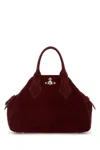 Vivienne Westwood Burgundy Suede Medium Yasmine Handbag In Red