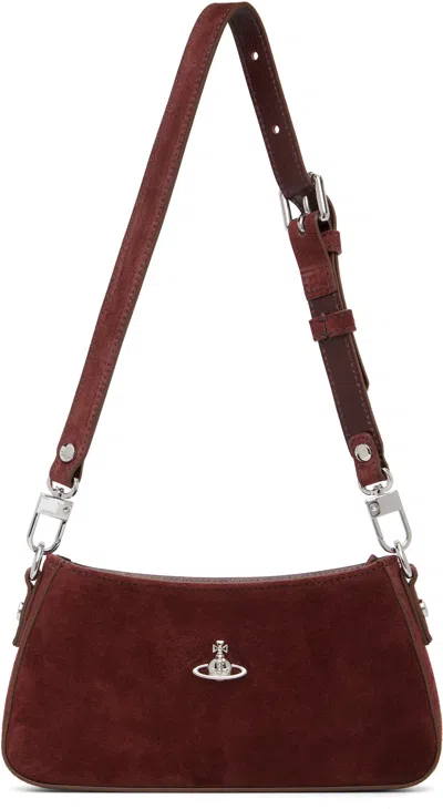 VIVIENNE WESTWOOD BURGUNDY TASHA SHOULDER PHONE BAG