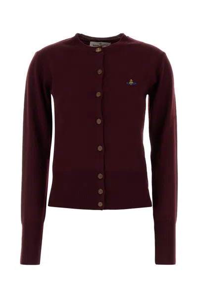 VIVIENNE WESTWOOD CARDIGAN BEA IN LANA BORDEAUX  DONNA