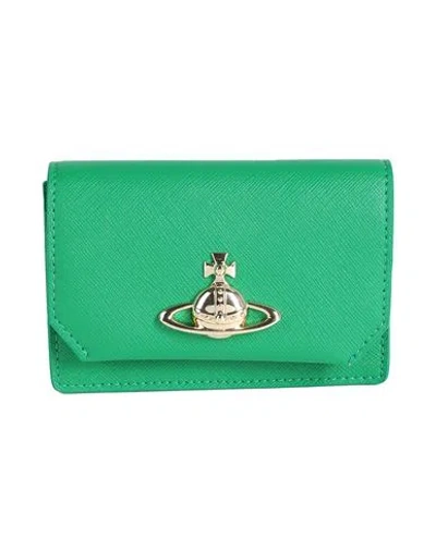 Vivienne Westwood Business Card Holder Woman Document Holder Green Size - Polyurethane, Recycled Pol In Black