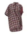 Vivienne Westwood Deconstructed Tartan Shirt Tulle Insert In Multi