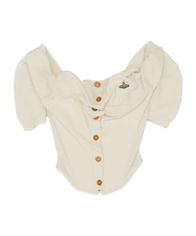 Vivienne Westwood Bea Corset Short-sleeve Blouse In Neutral