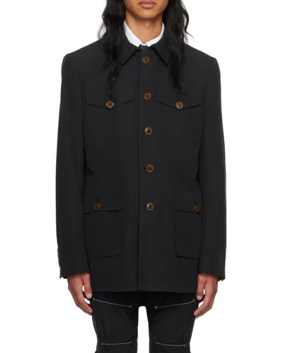 Vivienne Westwood Button Long-sleeved Casual Jacket In Black