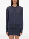 Vivienne Westwood Logo Embroidered Buttoned Cardigan In Blue