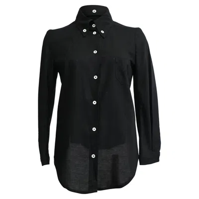 Vivienne Westwood Button-down Long Sleeve Shirt In Black Linen