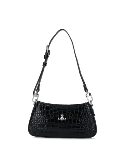 Vivienne Westwood Calf Leather Mini Bag For Women In Black